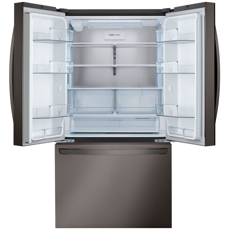 LG 36 in. 26.5 cu. ft. Smart Counter Depth French Door Refrigerator with Internal Water Dispenser - Black Stainless Steel, Black Stainless Steel, hires