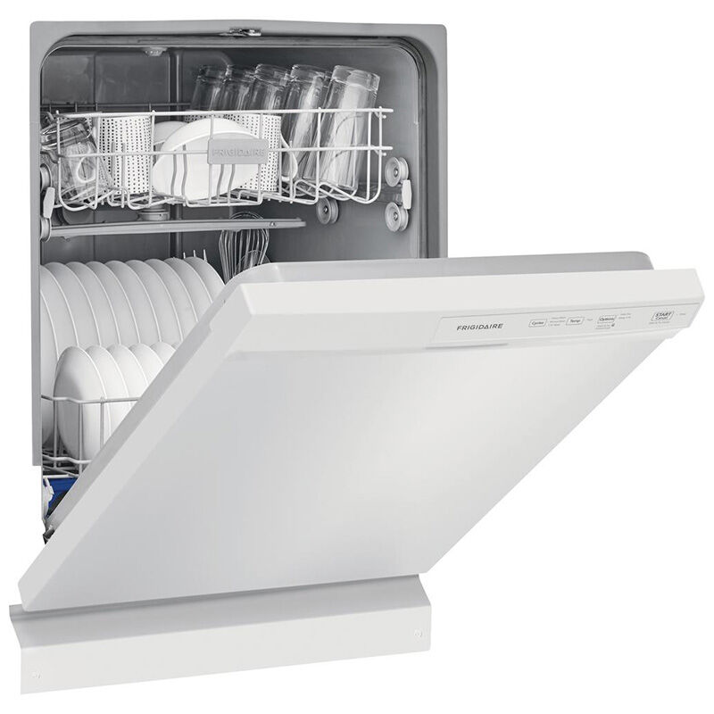Frigidaire 24 in. Built-In Dishwasher with Front Control, 55 dBA Sound Level, 14 Place Settings & 3 Wash Cycles - White, White, hires