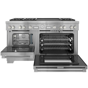 Thermador Pro Grand Professional Series 60 in. 7.3 cu. ft. Smart True European Convection Steam Double Oven Dual Fuel Range with 6 Sealed Burners & Griddle - Stainless Steel, , hires