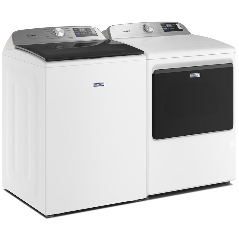 Maytag 27 in. 7.4 cu. ft. Smart Gas Dryer with Extra Power, Sensor Dry & Steam Cycle - White, White, hires
