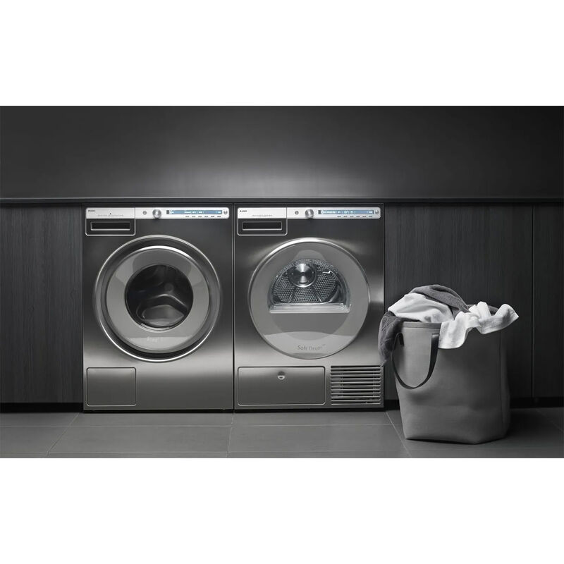 Asko Logic Series 23 in. 2.8 cu. ft. Stackable Front Load Washer with Sanitize & Steam Wash Cycle - Titanium, Titanium, hires