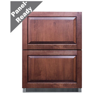 Summit 24 in. 3.5 cu. ft. Built-In Outdoor Frost Free Double Freezer Drawers - Custom Panel Ready, , hires