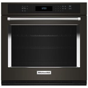 KitchenAid 30 in. 5 cu. ft. Smart Electric Single Wall Oven with True European Convection - Black Stainless Steel with PrintShield Finish, Black Stainless Steel with PrintShield Finish, hires