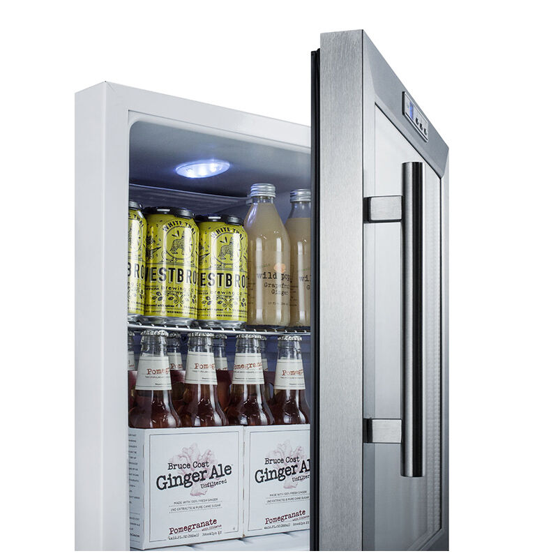 Summit Commercial 17 in. 1.7 cu. ft. Built-In/Freestanding Beverage Center with Adjustable Shelves & Digital Control - Stainless Steel, , hires