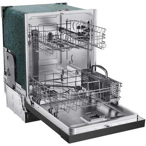 Midea 24 in. Front Control Flush-Mount Dishwasher with 52 dBA Sound level, Auto Open Door & Pocket Handle - Black, , hires