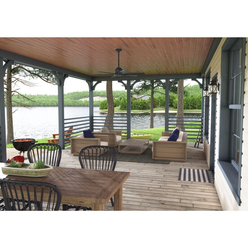 Hunter Kennicott 52 In. Indoor /Outdoor Ceiling Fan with Wall Control - Matte Black, , hires