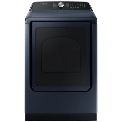Samsung 27 in. 7.4 cu. ft. Smart Electric Dryer with Pet Care Dry, Sensor Dry, Sanitize & Steam Cycle - Brushed Navy | DVE54CG7150D