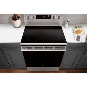 LG 30 in. 6.3 cu. ft. Smart Air-Fry True European Convection Electric Range with Radiant Burners Stainless Steel, , hires