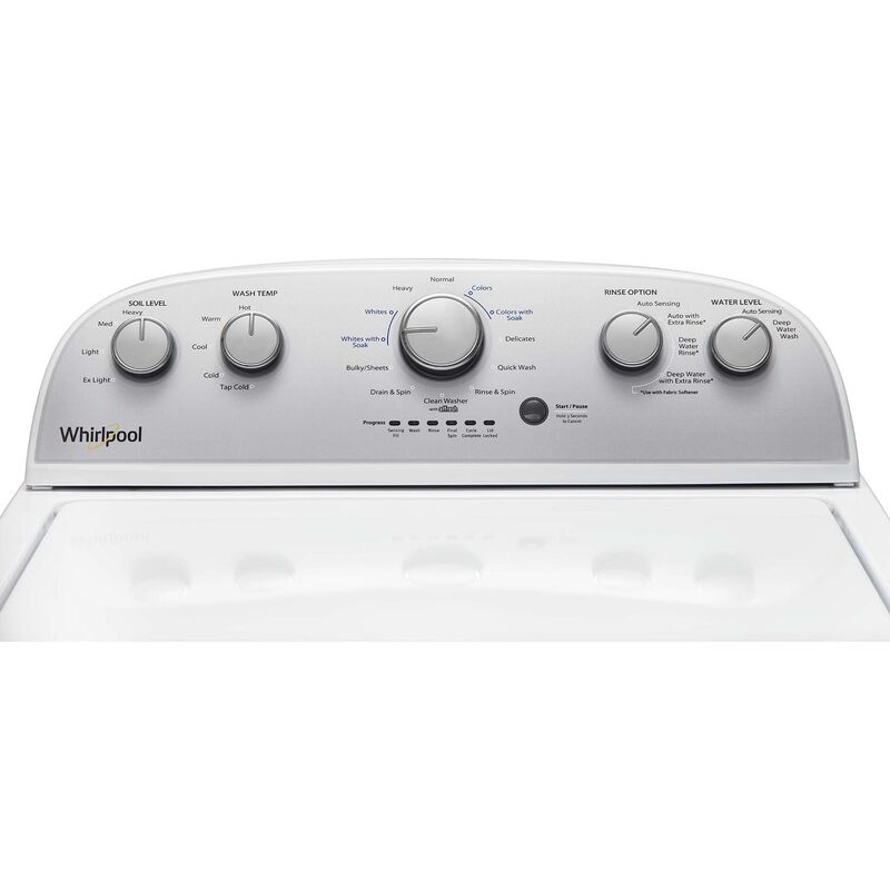 Whirlpool 28 in. 3.8 cu. ft. Top Load Washer with Agitator & Soil Level Selection - White, , hires