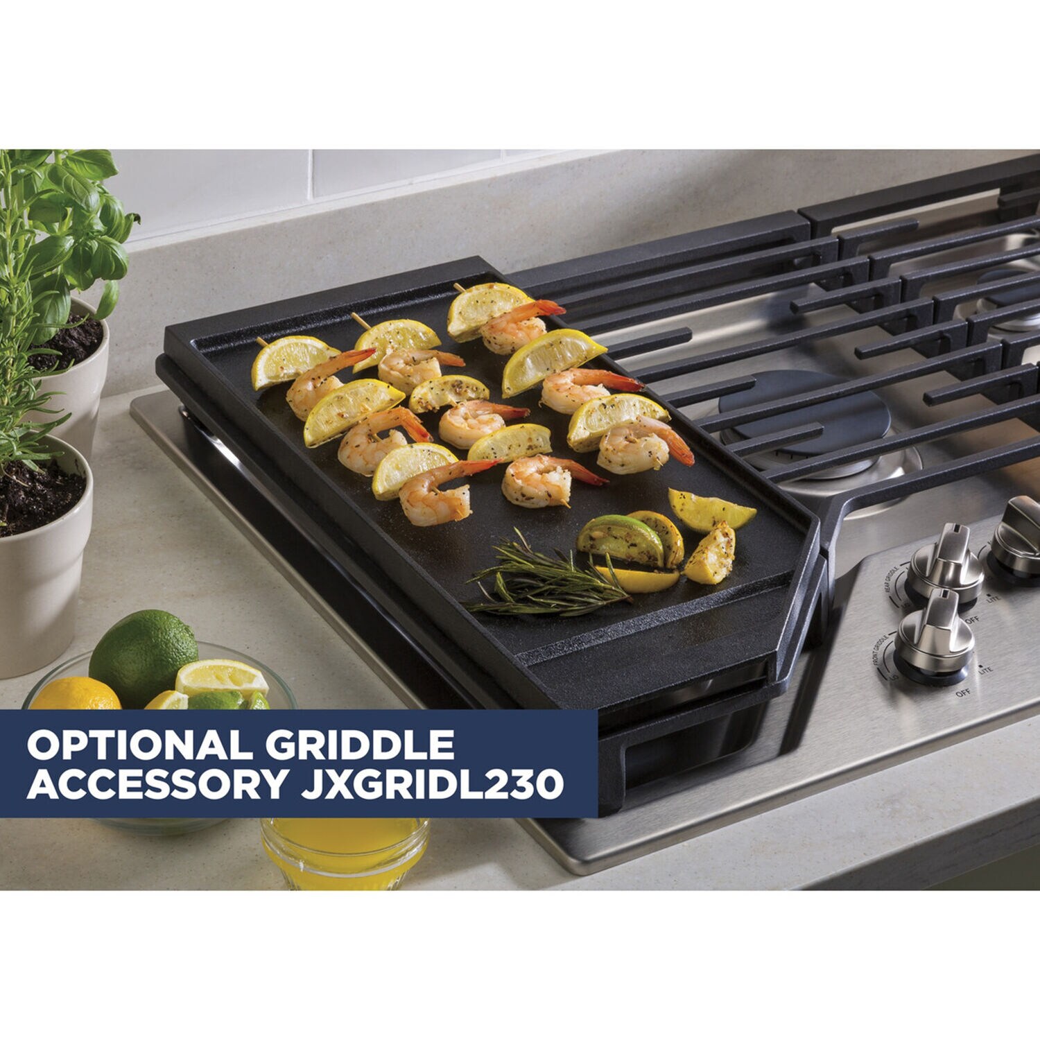 GE 30 in. 5 Burner Natural Gas Cooktop with Simmer Burner Power Burner Stainless Steel P.C. Richard Son