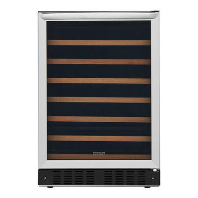 Frigidaire Gallery 24 in. Undercounter Wine Cooler with Wood Racks, Single Temperature Zone & 52 Bottle Capacity - Stainless Steel | FGWC5233TS
