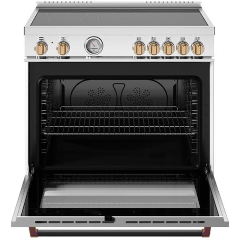 Bertazzoni Master Series 36 in. 5.9 cu. ft. Dual Convection Electric Range with 5 Induction Burners - Matte Black, , hires
