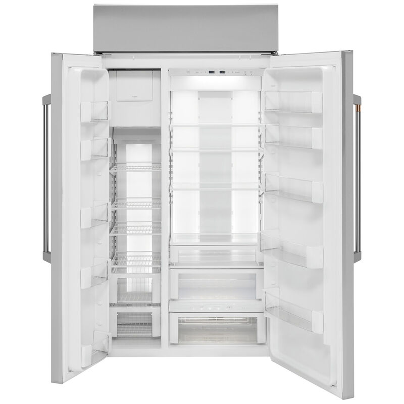 Cafe 42 in. 25.1 cu. ft. Built-In Smart Counter Depth Side by Side Refrigerator with Ice Maker - Stainless Steel, , hires