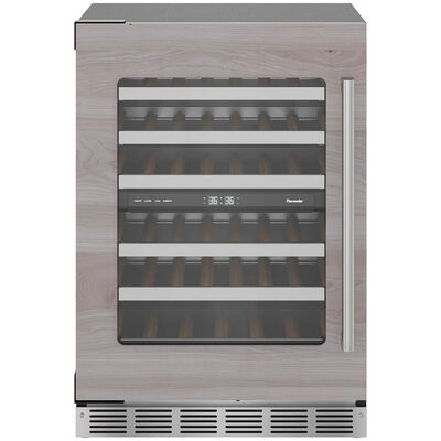 Thermador Freedom Collection 24 in. Compact Built-In Wine Cooler with 41 Bottle Capacity, Dual Temperature Zones & Digital Control - Custom Panel Ready | T24UW905LP