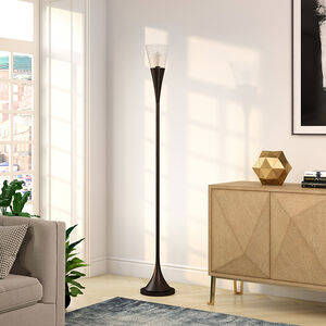 Hudson & Canal Moura Torchier Floor Lamp - Blackened Bronze, , hires