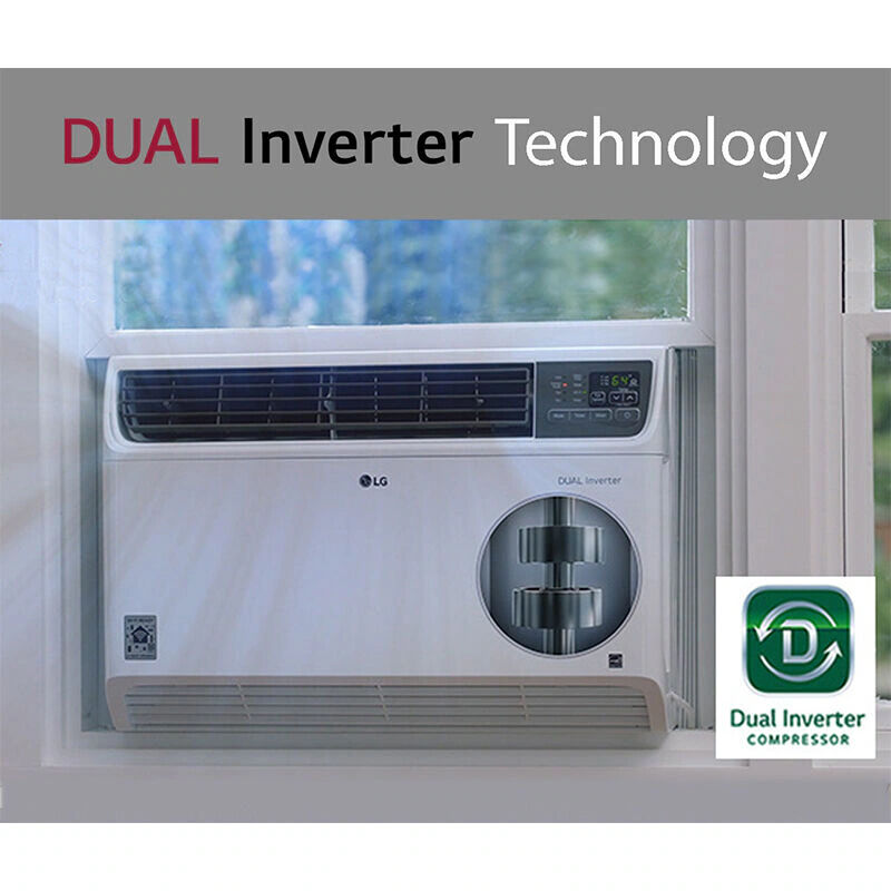 LG 8,000 BTU Smart Energy Star Window Air Conditioner with Dual Inverter,  Sleep Mode u0026 Remote Control - White | P.C. Richard u0026 Son