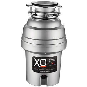 XO 1 HP Continuous Feed Waste Disposer with 2500 RPM, Anti-Jam & Noise Reducing Insulation - Stainless Steel, , hires
