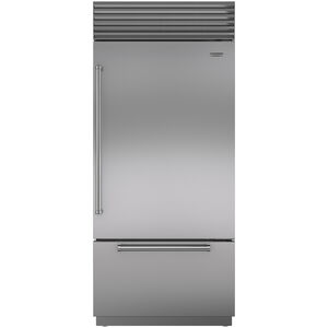 Sub-Zero Classic Series 36 in. Built-In 20.7 cu. ft. Smart Counter Depth Bottom Freezer Refrigerator Right Hinged - Stainless Steel, , hires