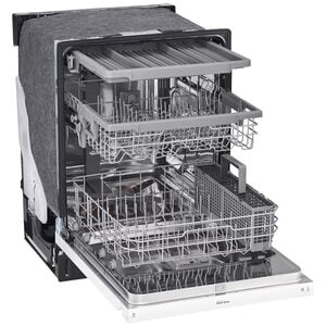 LG 24 in. Front Control Dishwasher with 48 dBa Sound Level, 3rd-Rack, Dynamic Dry & Pocket - White, White, hires