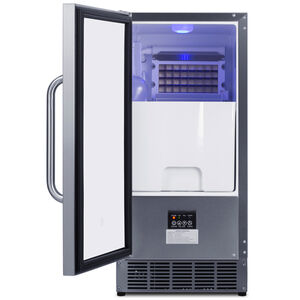 Summit 15 in. Built-In Undercounter Commercial-Use Ice Maker with 25 lb. Ice Storage, Auto-Defrost & Digital Control - Stainless Steel, , hires