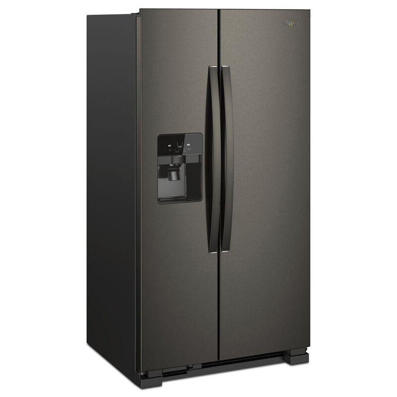 Whirlpool 36 in. 24.5 cu. ft. Side-by-Side Refrigerator with Water Dispenser - Fingerprint resistant Black Stainless, Fingerprint resistant Black Stainless, hires