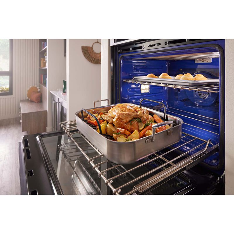 KitchenAid 30 in. 10.0 cu. ft. Electric Double Wall Oven with True European Convection & Self Clean - Stainless Steel, , hires