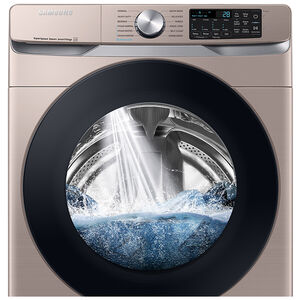 Samsung 27 in. 4.5 cu. ft. Smart Stackable Front Load Washer with Super Speed Wash, Sanitize & Steam Wash Cycle - Champagne, Champagne, hires
