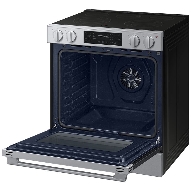 Samsung Bespoke 30 in. 6.3 cu. ft. Smart Air-Fry Standard Convection Slide-In Electric Range with Radiant Burners - Stainless Steel, , hires