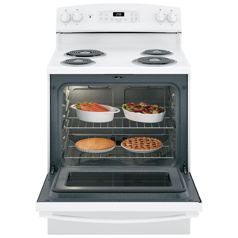 GE 30 in. 5 cu. ft. Electric Range with Coil Burners - White, White, hires