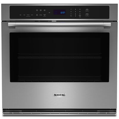 Maytag 30 in. 5.0 cu. ft. Electric Wall Oven with True European Convection & Self Clean - Stainless Steel | MOES6030LZ