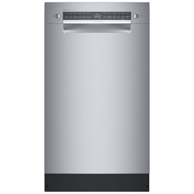 Bosch 800 Series 18 in. Smart Built-In Dishwasher with Front Control, 44 dBA Sound Level, 10 Place Settings, 6 Wash Cycles & Sanitize Cycle - Stainless Steel | SPE68C75UC