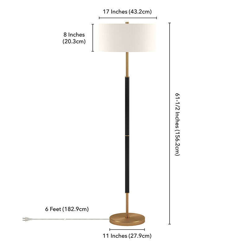 Hudson & Canal Simone Floor Lamp - Matte Black and Brass, , hires