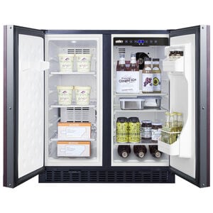 Summit 30 in. 5.4 cu. ft. Side by Side Undercounter Refrigerator - Custom Panel Ready with Black Trim, , hires