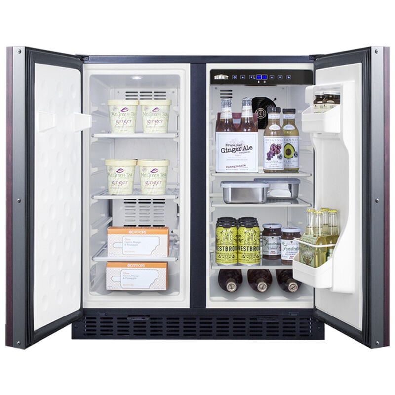 Summit 30 in. 5.4 cu. ft. Side by Side Undercounter Refrigerator - Custom Panel Ready with Black Trim, , hires