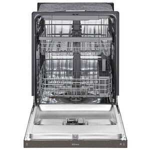 LG 24 in. Front Control Dishwasher with 48 dBa Sound Level, 3rd-Rack, Dynamic Dry & Pocket - Black Stainless, Black Stainless, hires