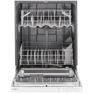 Whirlpool 24 in. Built-In Dishwasher with Top Control, 55 dBA Sound Level, 12 Place Settings, 4 Wash Cycles & Sanitize Cycle - White, White, hires