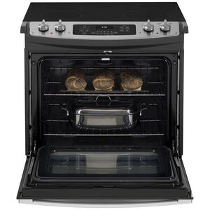 GE 30 in. 4.4 cu. ft. Oven Drop-In Electric Range with 4 Smoothtop Burners - Stainless Steel, , hires