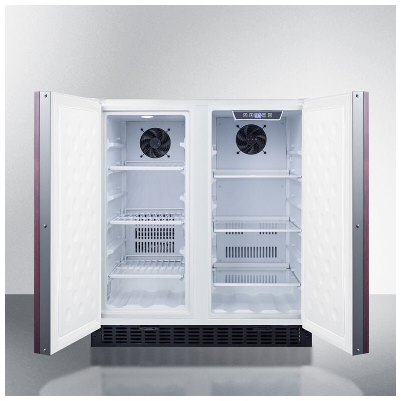 Summit 30 in. 5.4 cu. ft. Side by Side Undercounter Refrigerator - Custom Panel Ready with White Trim, , hires