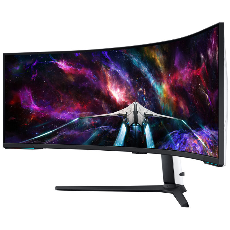 Samsung - 57" Odyssey Neo G9 Dual 4K UHD Quantum Mini-LED 240Hz 1ms HDR 1000 Curved Gaming Monitor (HDMI 2.1, DP 2.1, USB 3.0) - Black, , hires