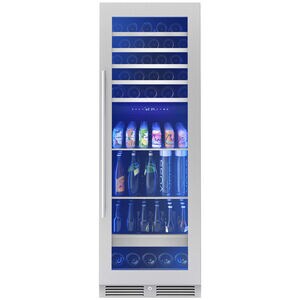 Zephyr Presrv Series 24 in. Built-In/Freestanding 14.5 cu. ft. Beverage Center with Adjustable Shelves & Digital Control - Stainless Steel, , hires