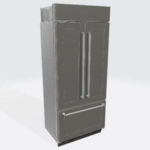 KitchenAid 36 in. 20.8 cu. ft. Built-In Counter Depth French Door Refrigerator with Ice Maker - Custom Panel Ready, Custom Panel Required, hires