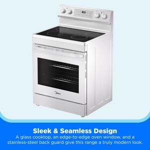Midea 30 in. 6.3 cu. ft. Electric Range with Radiant Burners - White, White, hires