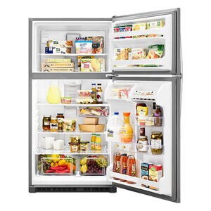 Whirlpool 33 in. 20.5 cu. ft. Top Freezer Refrigerator - Fingerprint Resistant Stainless Steel, , hires
