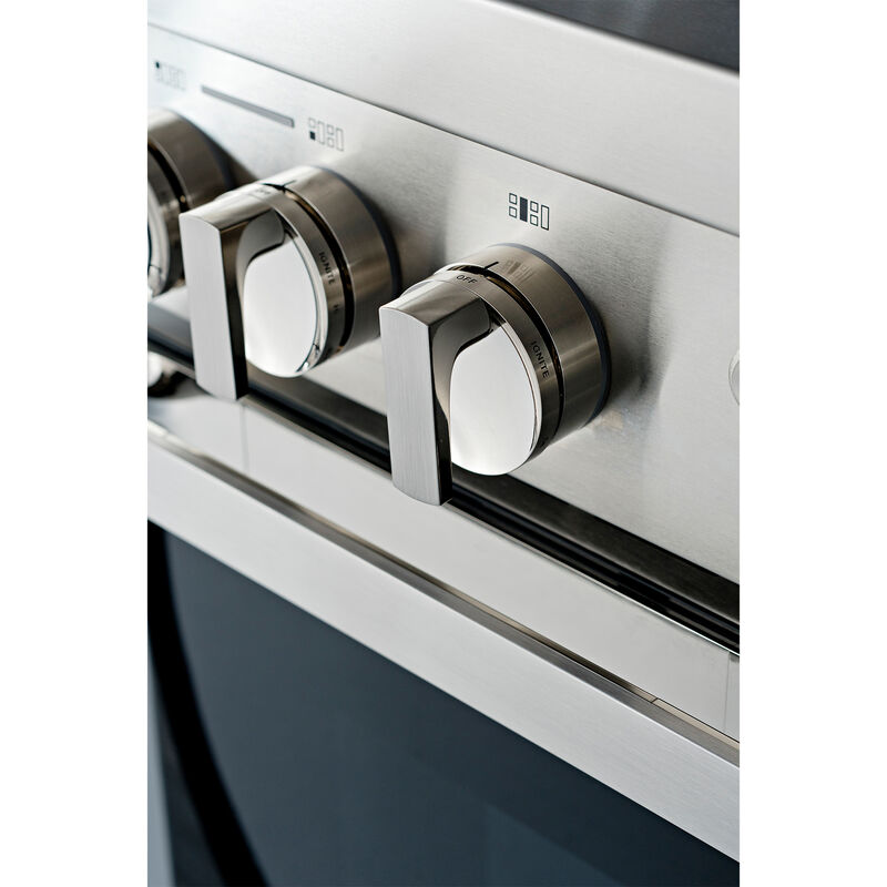 JennAir Noir Series 48 in. 6.3 cu. ft. Smart True European Convection Double Oven Dual Fuel Range with 4 Sealed Burners, Grill & Griddle - Stainless Steel, , hires