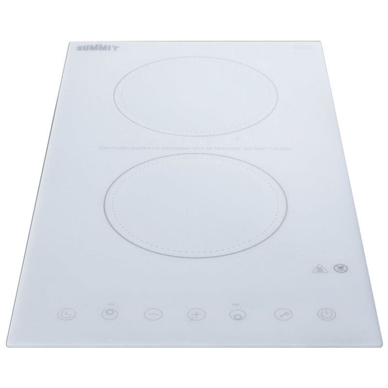 Summit 12 in. 2-Burner Electric Cooktop - White, , hires