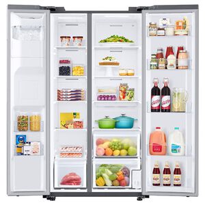 Samsung 36 in. 22 cu. ft. Smart Counter Depth Side by Side Refrigerator with Ice & Water Dispenser - Stainless Steel, Stainless Steel, hires