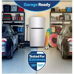 GE 30 in. 21.0 cu. ft. Garage-Ready Top Freezer Refrigerator - Fingerprint Resistant Stainless, Fingerprint Resistant Stainless, hires