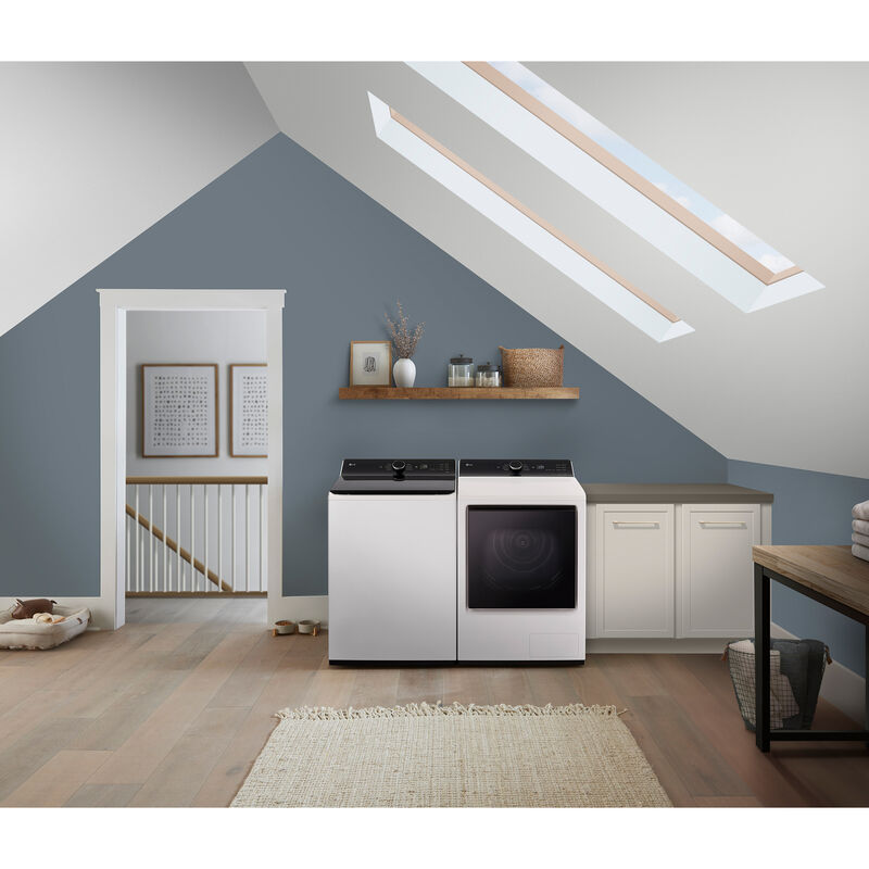 LG 27 in. 7.3 cu. ft. Smart Ventless Electric Dryer with Heat Pump & Sensor Dry - Alpine White, Alpine White, hires