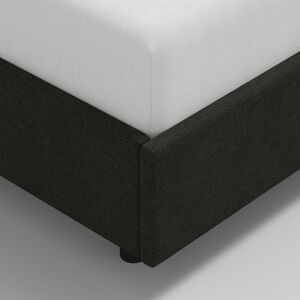 Skyline Furniture Linen Fabric Upholstered Queen Size Wingback Bed - Black, , hires