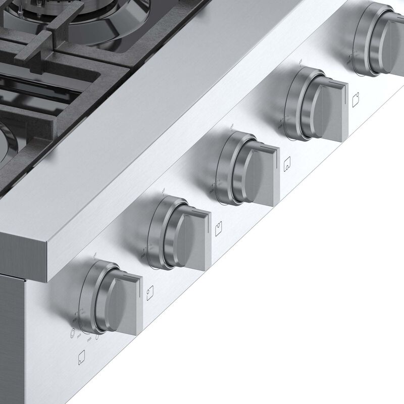 Bosch 800 Series 36 in. 6-Burner Natural Gas Rangetop with Simmer Burner & Power Burner - Stainless Steel, , hires